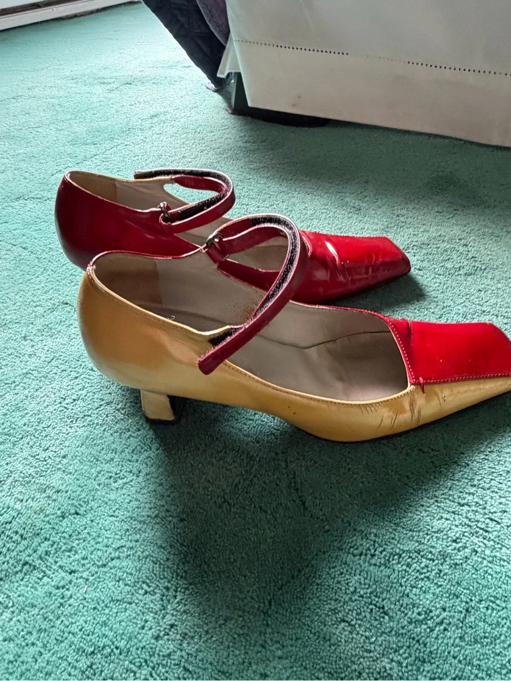 Red and Ivory Prada Vintage Shoes 36.5